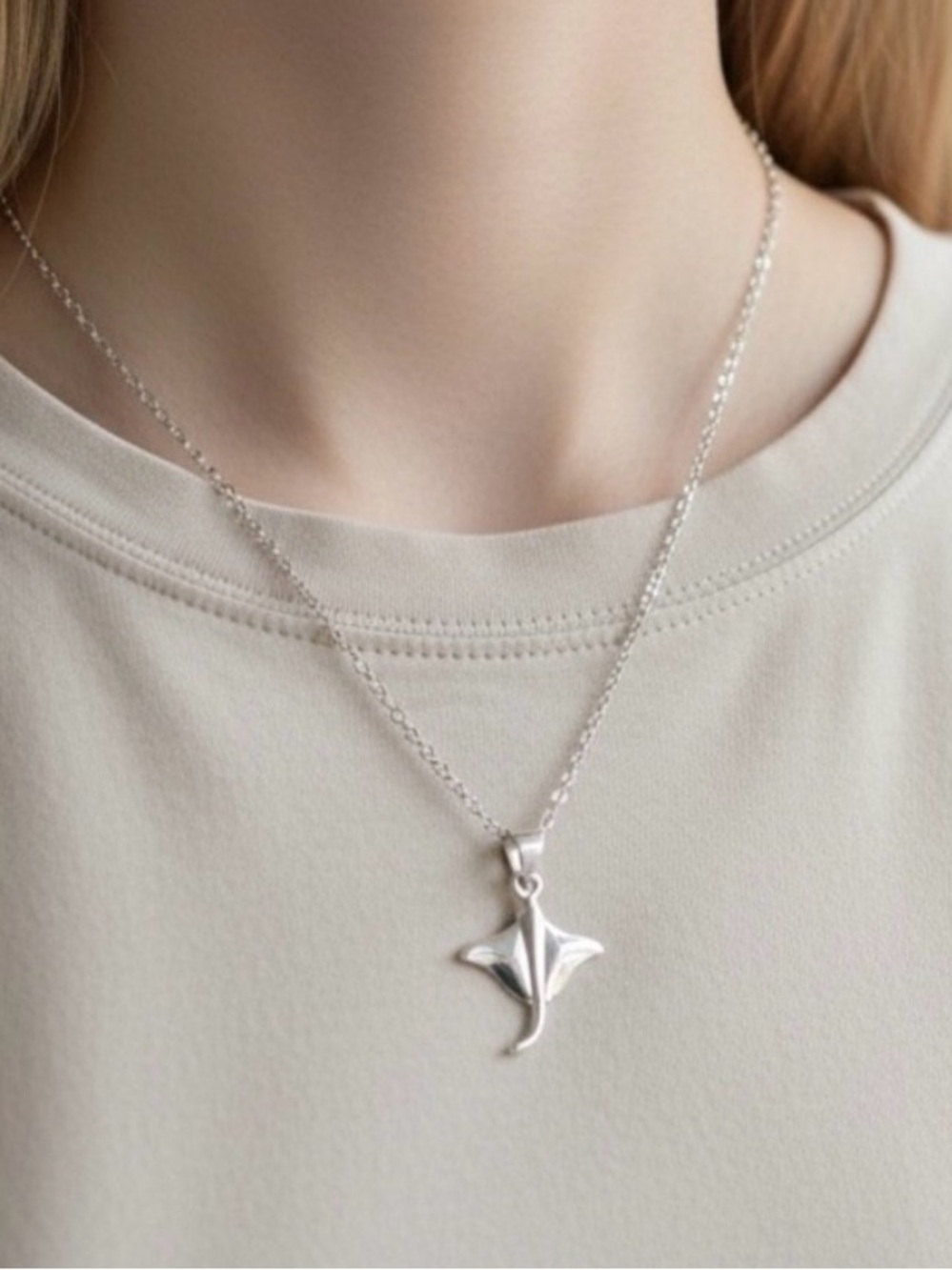 Effy Silver Manta Ray Pendant Necklace